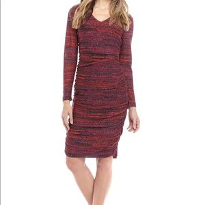 CHEZTU Women's V neck LUREX Space Dye Dress 10